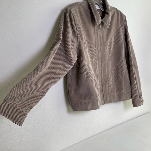 ALFRED DUNNER Vintage Corduroy Zip Shacket Jacket Pockets Neutral Minimalist 14 - Picture 6 of 14